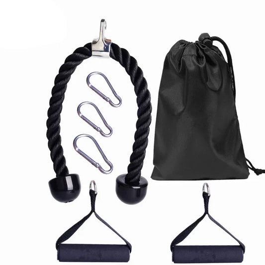 Gym Accessories Fitness Tricep Rope Cable Pull Down Rope Weights Handles For Workout Muscle Training Exercise