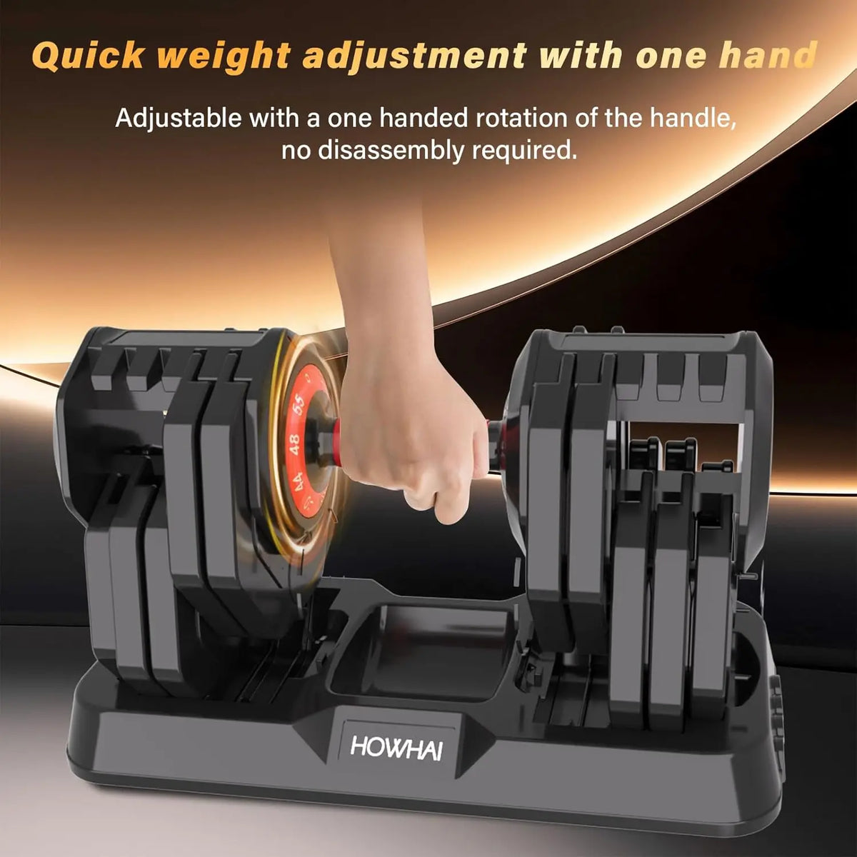 55lb Adjustable Dumbbell, 10 in 1 Hand Adjustable Weights Dumbbell with Anti-Slip Texture Handle, Exercise & Fitness, Custom