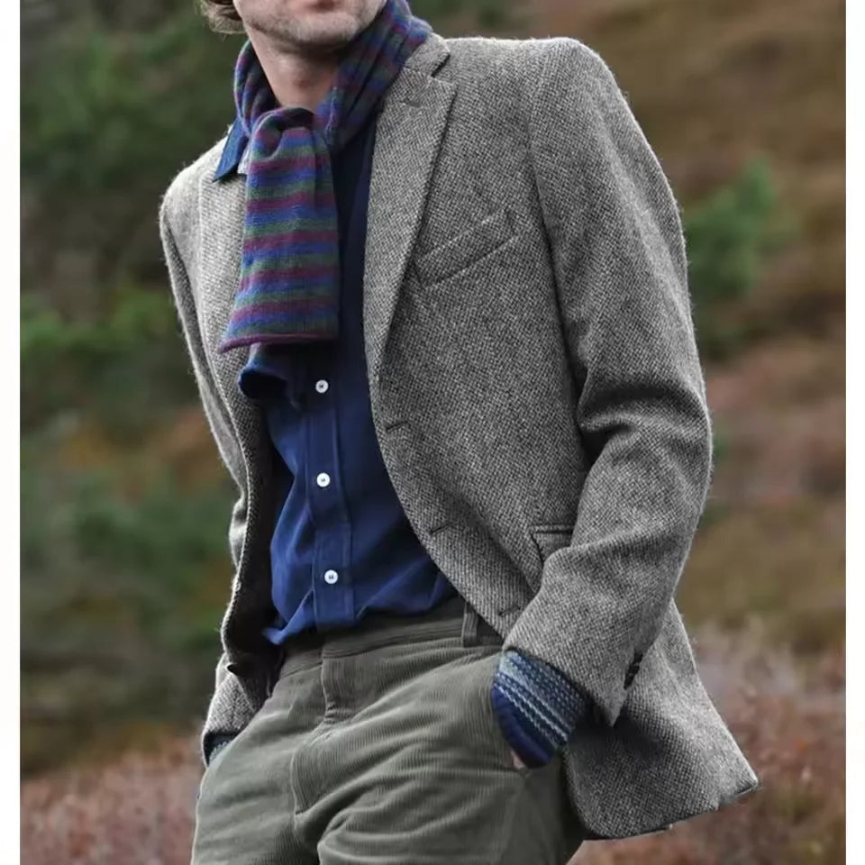Mens Clothing Men's Coat Herringbone Jacket Slim Design Single Breasted Casual Comfortable Work Wear Men's Autumn Jackets Man