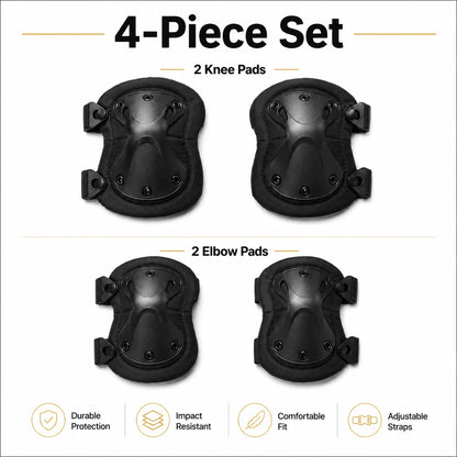 4PCS Knee Pads Elbow Pads Set Adjustable Protective Guard for Cycling Skating Skateboard Outdoor Sports Work Safety Knee Support