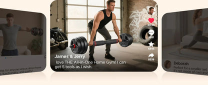 FITPLAM Adjustable 5 in 1 Free Weights Set, 20/35/45/70/90LB Dumbbell Set, Convertible to Barbell Kettlebell Push Up Stand