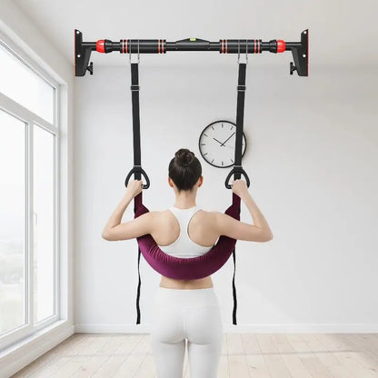 Home Gym Lumbar Traction Belt Adjustable Horizontal Bar Stretch Back Suspension Spine Alignment for Daily Exercise
