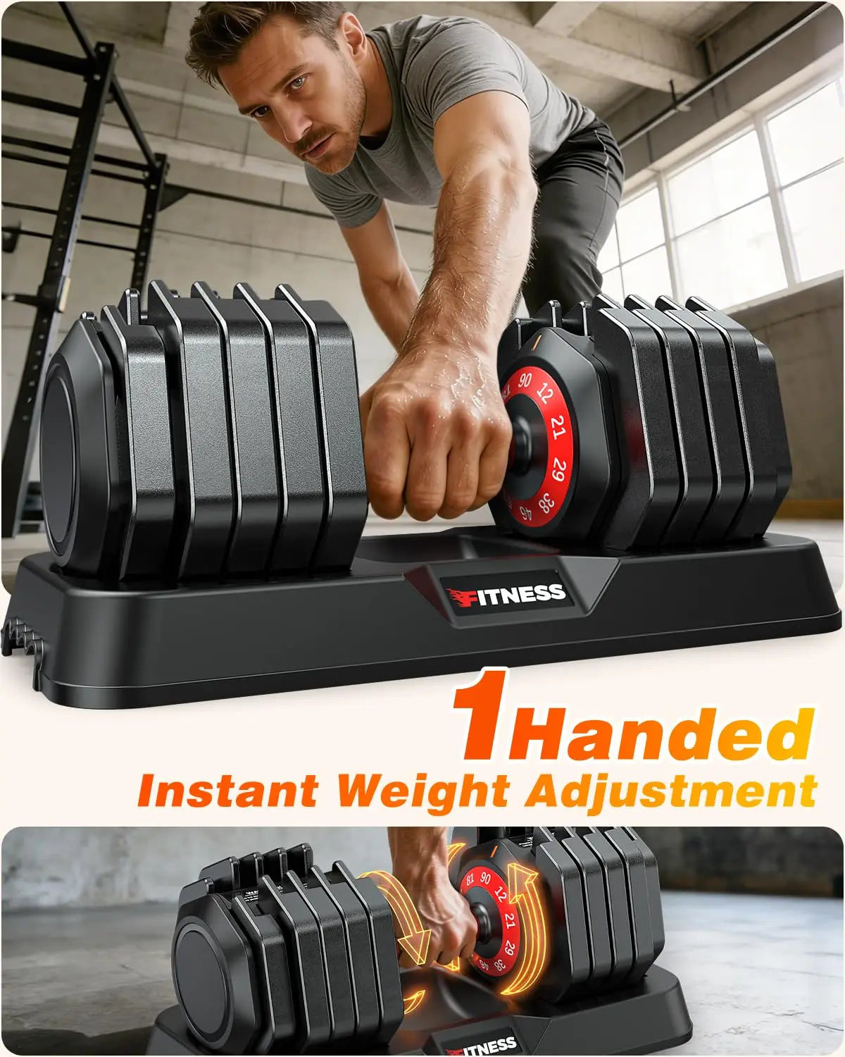 Adjustable Dumbbell Set for Home Gym Strength Training, Custom