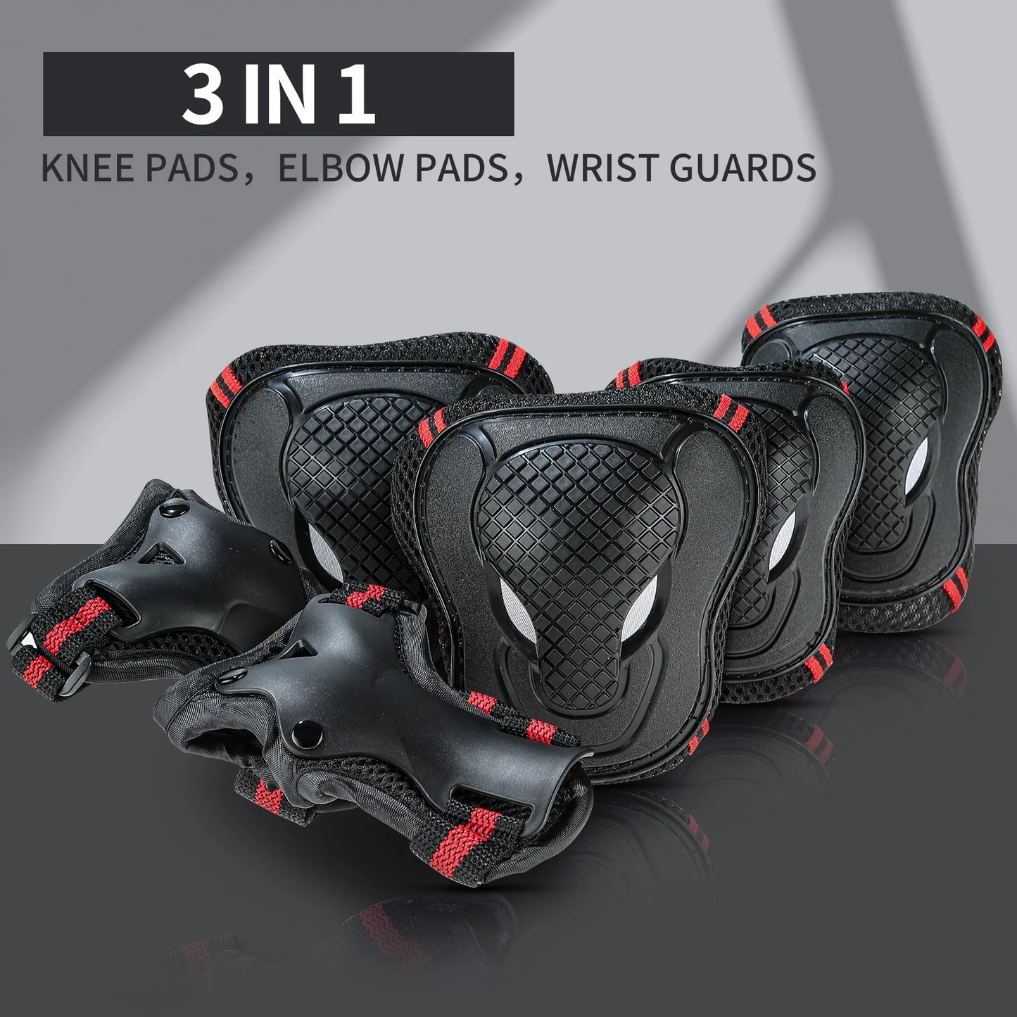 Youth & Kids Knee Pads Elbow Pads with Wrist Guards Protective Set for Biking, Cycling, Inline Roller Skating and Multi-Sports