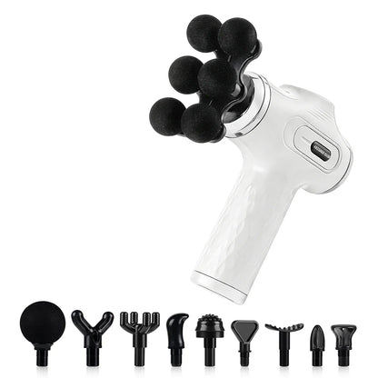 Mini 6-Heads Fascia Gun 38 Level High Frequency Vibration Body Massage Gun Muscle Relaxation Shoulde Waist Back Leg Arm Massager
