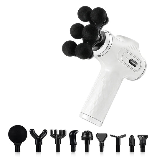 Mini 6-Heads Fascia Gun 38 Level High Frequency Vibration Body Massage Gun Muscle Relaxation Shoulde Waist Back Leg Arm Massager