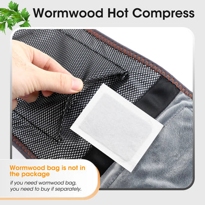 Heating Vibration Massager Belt, Dual Red Light Hot Compress Waist Support Brace Waist Back Massage Lumbar Support Belt