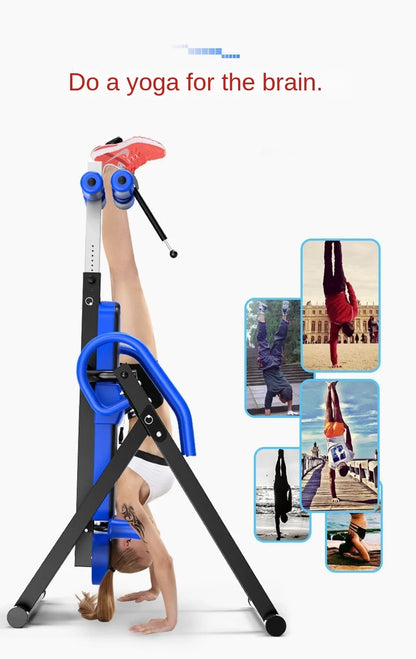 Heavy Duty Inversion Table with Headrest & Adjustable Protective Belt Back Stretcher Machine for Pain Relief Therapy