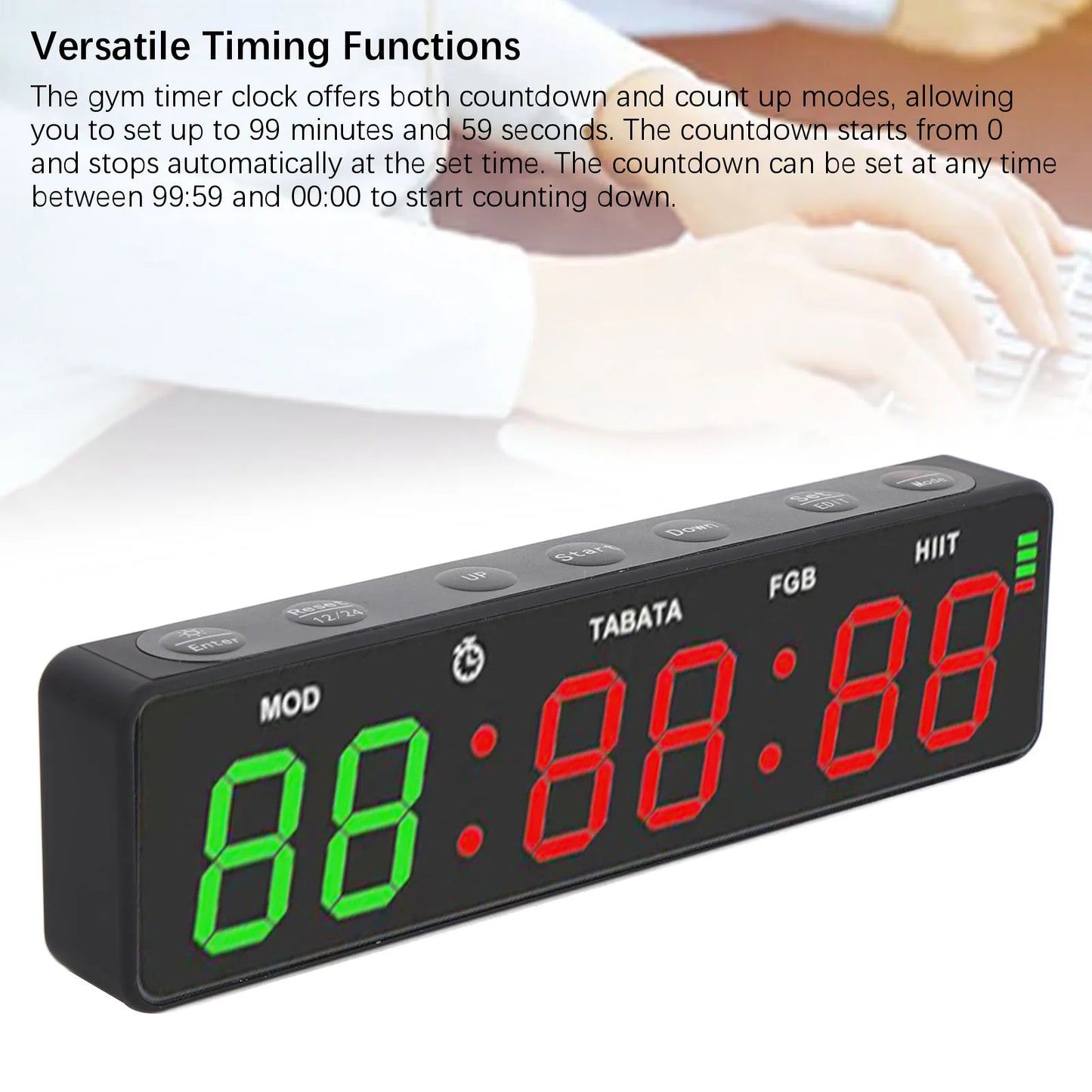 Fitness Digital Timer Gym Timer Clock HIIT Mode Portable Countdown and Count Up Rechargeable Stopwatch Magnetic for Boxing