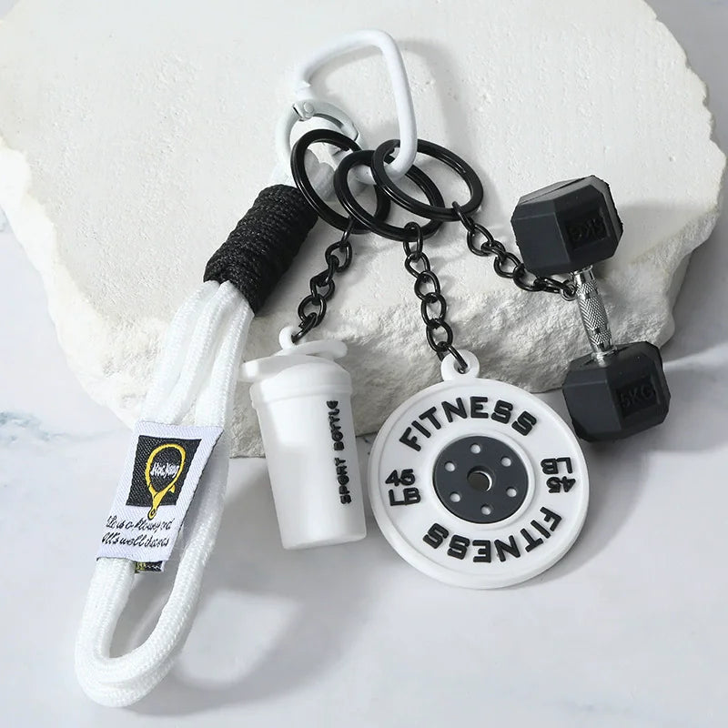 Fitness Keychain for Gym Lovers Premium Gift Sports Enthusiasts Accessories for Workout Bags Water Bottles D-shaped Buckle