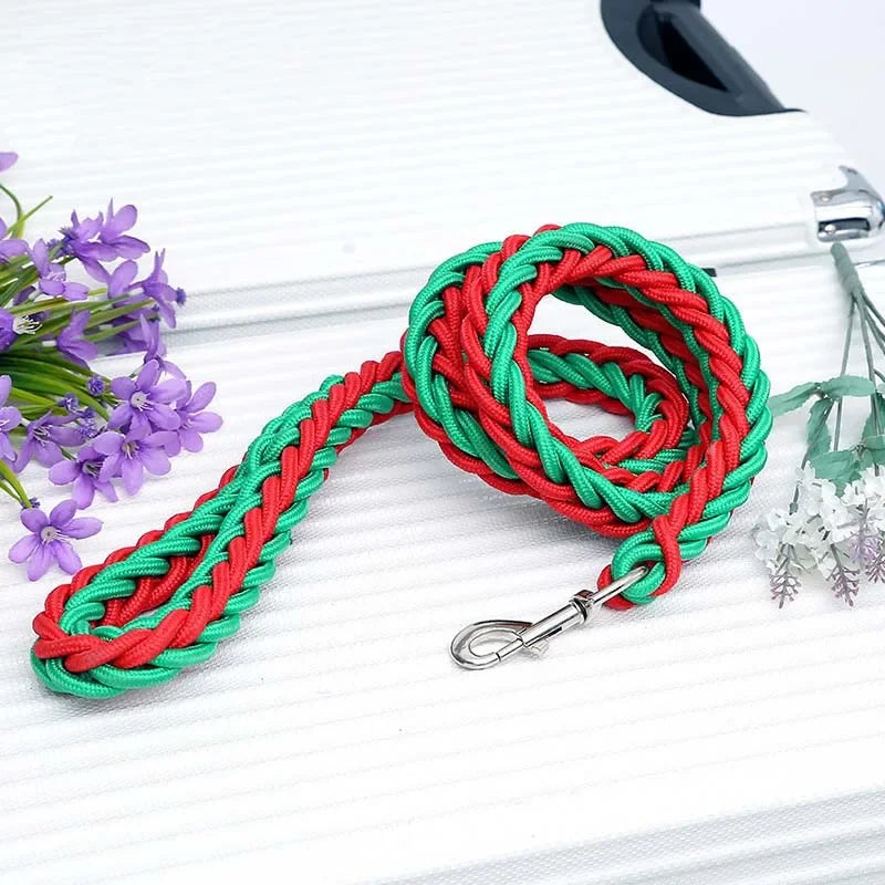 4.5ft Heavy Duty Large Dog Leash Durable Nylon Braided Lead for Small Medium Big Dogs Walking Hunting Camping Pet Accessories