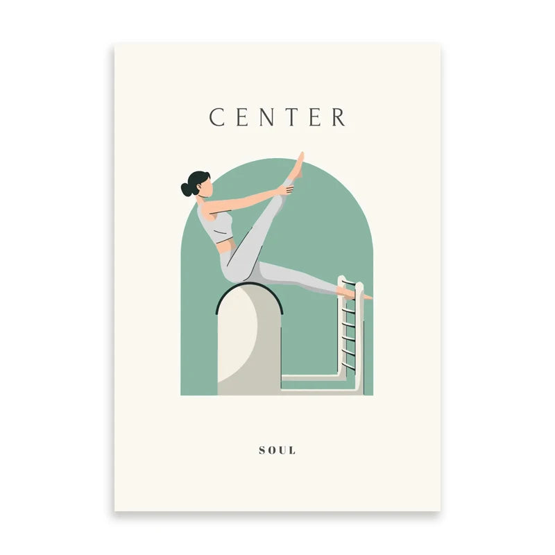 Yoga Asana Line Art Prints Pilates Teaching Posters Modern Minimalist Yoga Poses Canvas Painting Pilates Studio Wall Decor