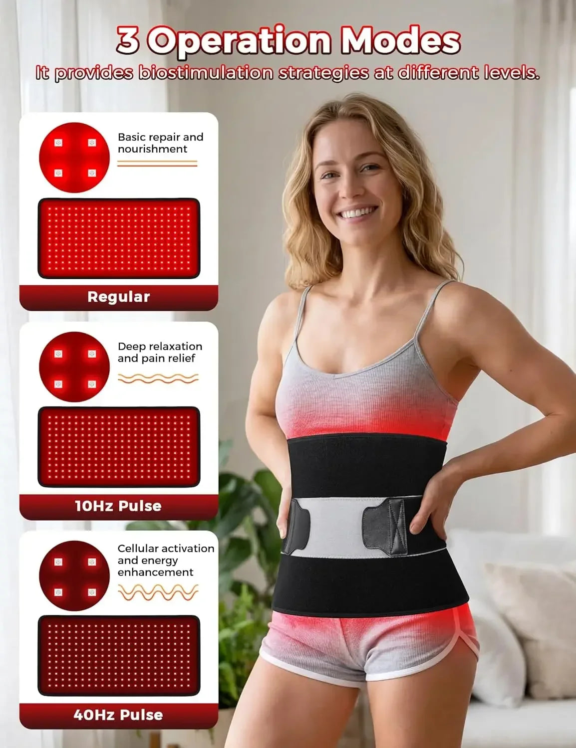 Updated Red Light Therapy Pad 242 LEDs 660&850 nm Infrared Light For Waist Back Shoulder Muscle Pain Relief Relax Body Device