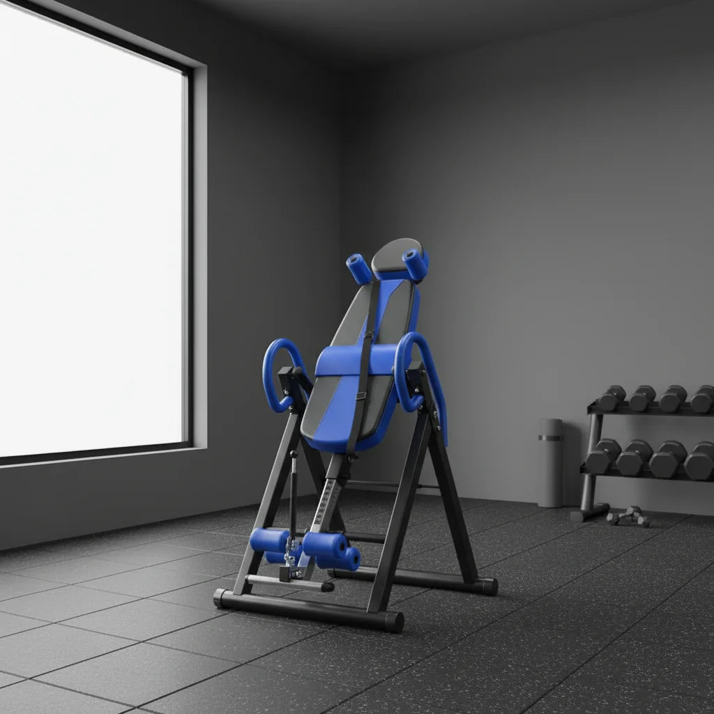 Heavy Duty Inversion Table with Headrest & Adjustable Protective Belt Back Stretcher Machine for Pain Relief Therapy