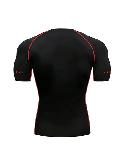Men's Compression T-Shirt Quick Dry Breathable Elastic Gym Tee Multi Colors Available for All Seasons Running Fit Single Piece