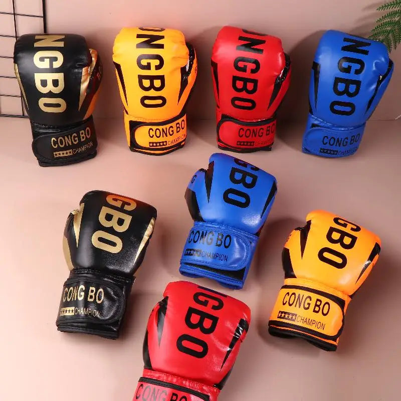 6oz Kids Professional Boxing Gloves Breathable PU Leather Muay Thai Karate Training Sparring Punching Gloves