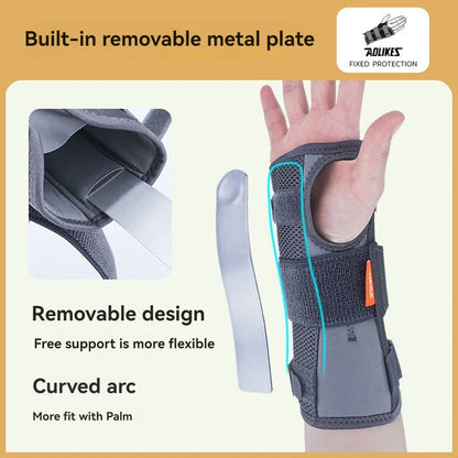 AOLIKES 1PC Wrist Brace Splint Carpal Tunnel for Women Men,Night Wrist Sleep Support Brace,Pain Relief for Sprain, Carpal Tunnel