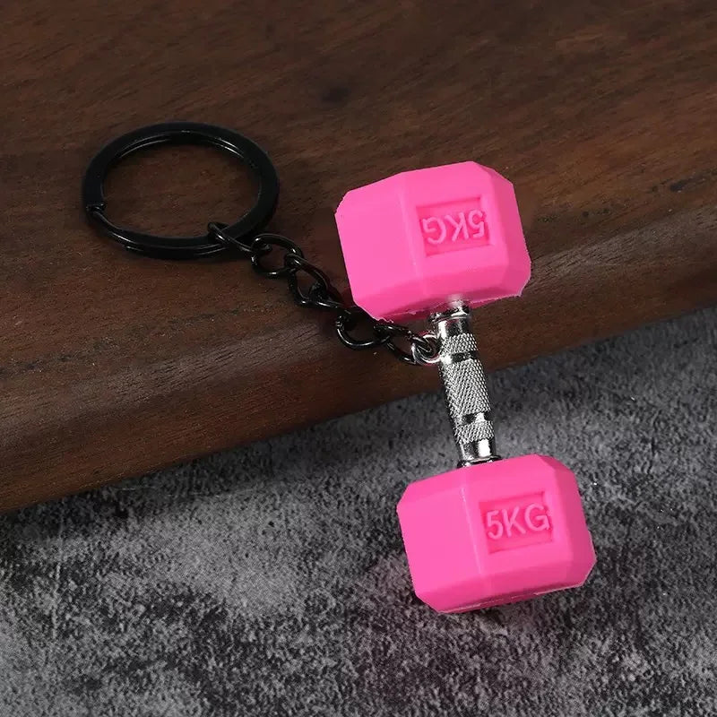 Stylish 4 Styles Mini Fitness Equipment Keychain Unisex Multiple Options Available Bag Key Hanging Trinket Perfect Gift Keyring