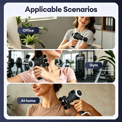 Mini 6-Heads Fascia Gun 38 Level High Frequency Vibration Body Massage Gun Muscle Relaxation Shoulde Waist Back Leg Arm Massager