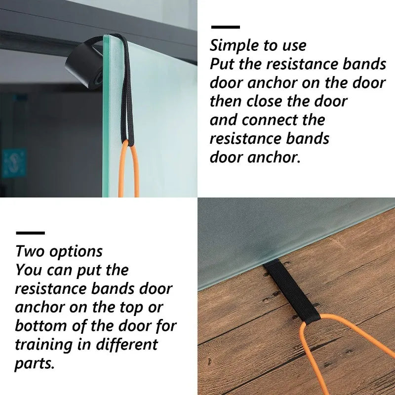 Fitness Accessories: Resistance Band, Door Anchor with Foam, Handle Grip, Door Clamp, Door-Mounted Fixing Parts