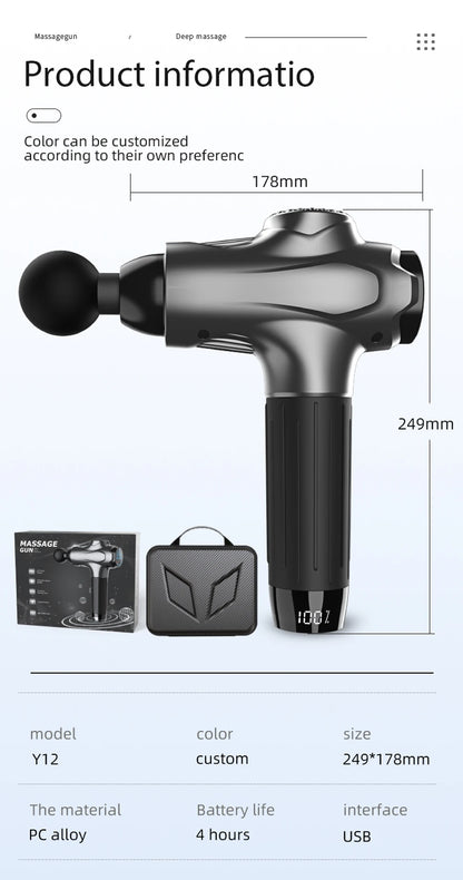 Professional Massage Guns12 Heads Smart Massage Gun For Body Neck Back Electric Handheld Fascia Gun Muscle Relaxation Massager