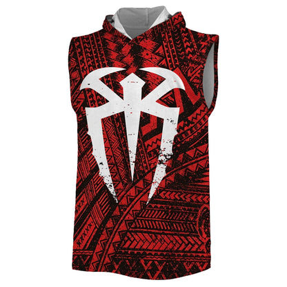 Men's Red Roman Reigns Fashion Basketball Hooded Tank 3D Print Breathable Gym Tank Top Sports Casual Sleeveless Hoodie 2026