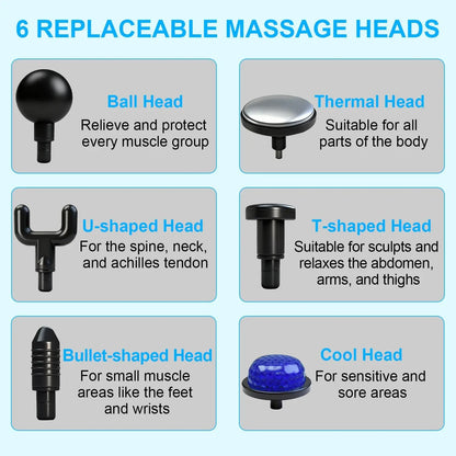 Deep Tissue Massage Gun with Heat Cold 6 Speeds Handheld Percussion Massager Fascia Gun For Body Back Neck Leg Massage Tools