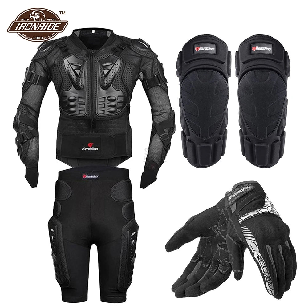 Motorcycle Jacket Full Body Armor Set Motorcycle Chest Armor Suit Motocross Racing Protective Gear Moto Protection S-5XL