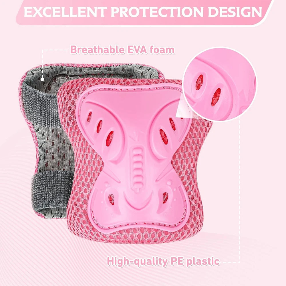 6 in 1 Knee Pads Elbow Pads with Wrist Guards for Ages 3-10, Protective Gear for Skating, Cycling, Biking,Roller Skates,Scooters