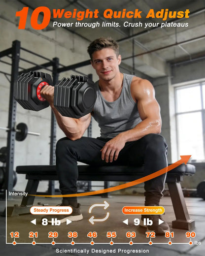 Adjustable Dumbbell Set for Home Gym Strength Training, Custom