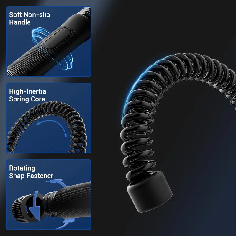 UMAY Ropeless Battle Rope, Low‑Noise Resistance Exercise Rope, Portable Cordless Training Rope for Full‑Body Workout Home Gym Fitness Equipment