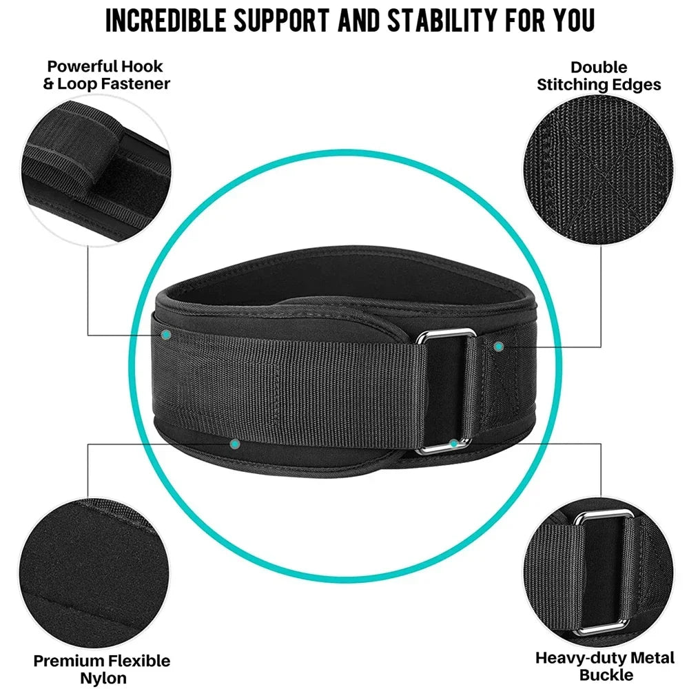 Weight Lifting Belt Back Support Workout Belt with Metal Buckle for Men Women Gym Squats Deadlifts Powerlifting Cross Training