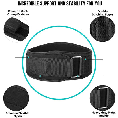 Weight Lifting Belt Back Support Workout Belt with Metal Buckle for Men Women Gym Squats Deadlifts Powerlifting Cross Training