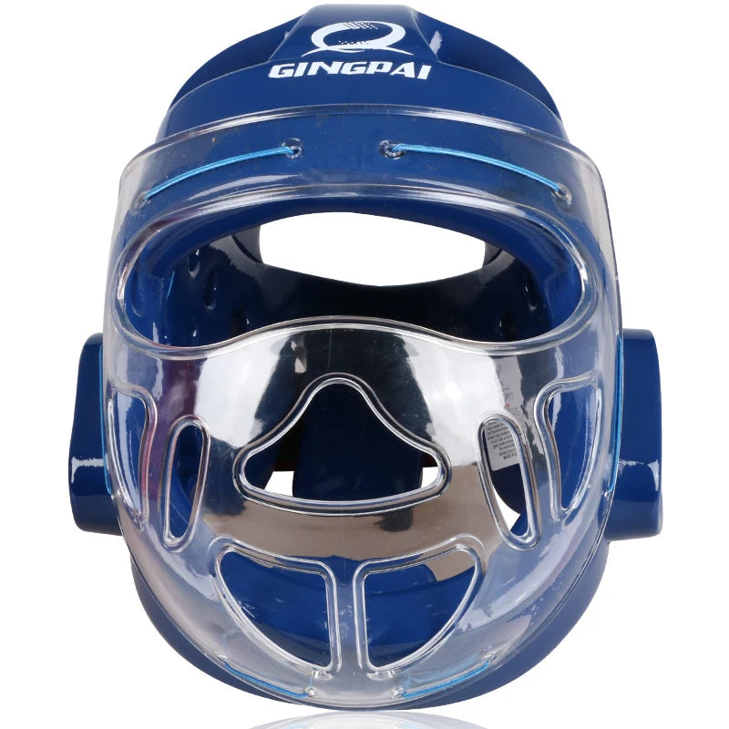 Full Face Head Guard Karate Helmet Taekwondo Headgear MMA Kick Boxing Head Protector Professional Training Helmets