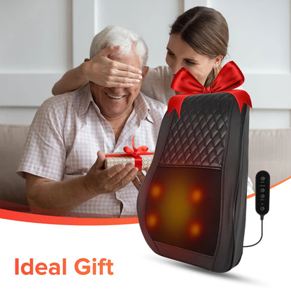 LINGTENG Heat Therapy + 3D Kneading Back Massager, Fits the Curves of Your Neck, Shoulders, Back, and Legs, 2500mAh Lithium Battery with USB Charging, Long-Lasting Power. Perfect for Office Workers and Elders, an Ideal Christ