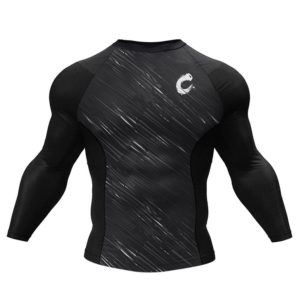 Bjj Rash Guards Mens Jiu Jitsu MMA T-shirt Rashguard No Gi Long Sleeve Men Boxing Running Training T-shirts Strech Sport Tees