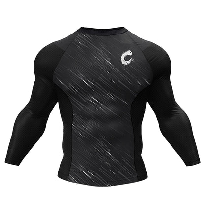 Bjj Rash Guards Mens Jiu Jitsu MMA T-shirt Rashguard No Gi Long Sleeve Men Boxing Running Training T-shirts Strech Sport Tees