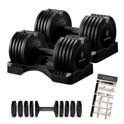 Pure Series Adjustable Dumbbell - 12.5/25/27.5/50/55/75lb - ONE UNIT OR PAIR(check QTY before purchase) - 5-in-1/, Custom