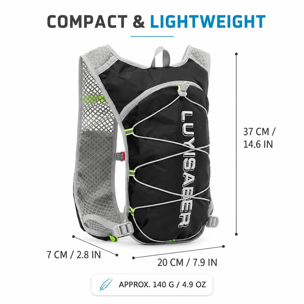 Lightweight Cycling Hydration Backpack Reflective Running Vest Water Resistant Trail Pack for Hiking Marathon Men Women