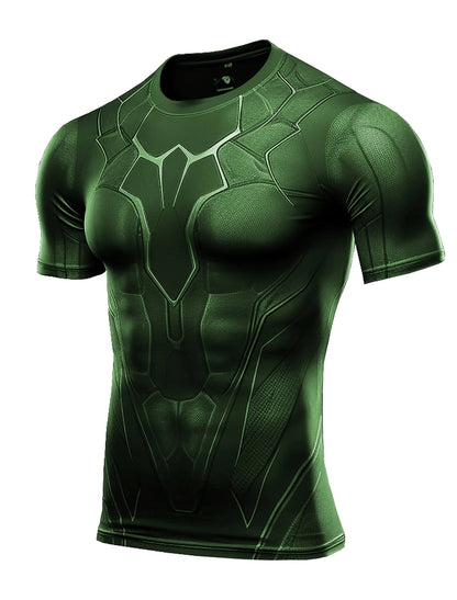 New Men's Running Shirt Bottom Tops Athletic Casual Breathable Moisture Wicking T-Shirt Gym Workout Soft Short Sleeve Sportswear