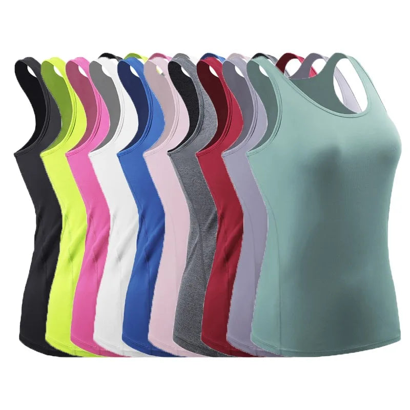 Women Fitness Top Workout Training Exercise Gym T Shirt Sport T-shirt Bodybuilding Yoga Running Backless Sleeveless Tee Vest J82
