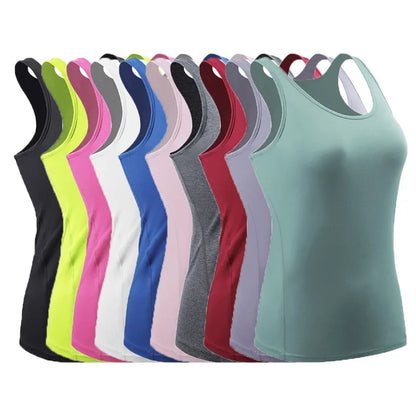 Women Fitness Top Workout Training Exercise Gym T Shirt Sport T-shirt Bodybuilding Yoga Running Backless Sleeveless Tee Vest J82