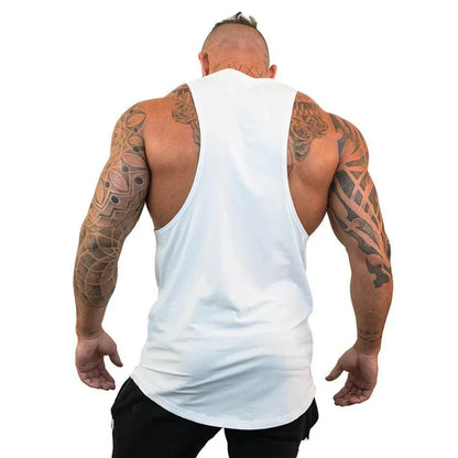 Muscle Summer No Pain No Gain Quick Dry Bodybuilding Stringer Tank Top Men Fitness Sleeveless Shirts Y Back Gym Running Clothing