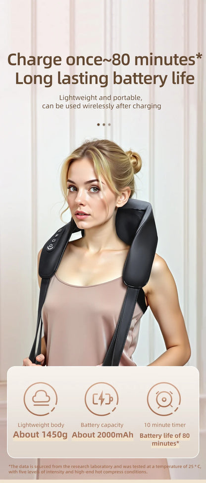 4D Shiatsu Neck and Shoulder Massager With Heat Electric Back Massagers Kneading Massage Pillow Full Body Muscle Dropshipping Home Car Use,Best Gift