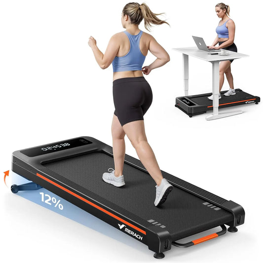NovaWalk W50 TrekPad, 12% Auto Incline Walking Pad Treadmills for Home, 400lbs Capacity, Under Desk Treadmill with, Custom