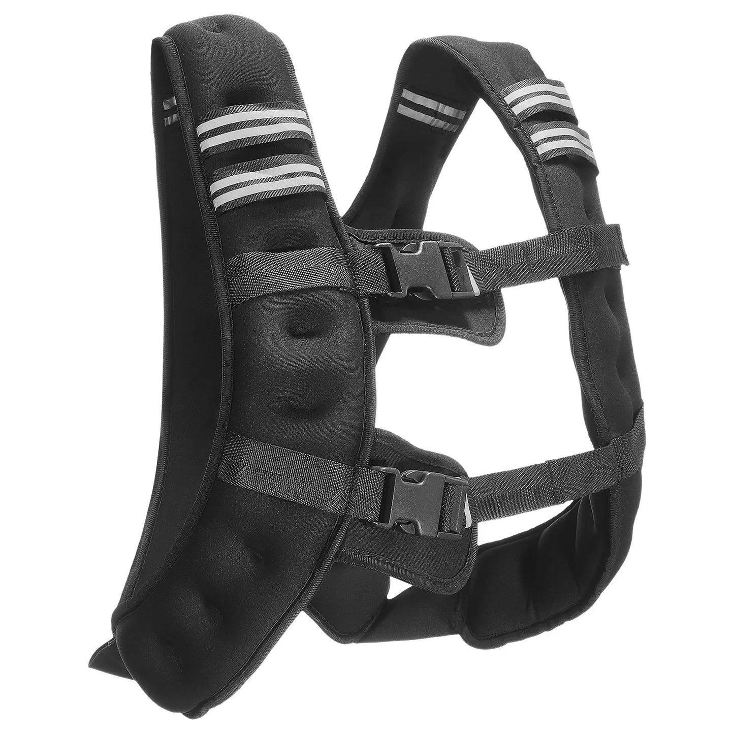 Weighted Vest, 12 lbs Weight Vest with Reflective Stripe, Adjustable Buckle Body Weight Vest for Men Women, Workout Equipment for Strength Training, Running, Jogging, Fitness, and Weight Loss, Black