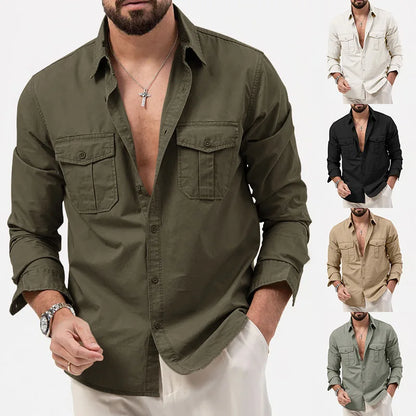 Men Shirt Mens Business Casual Shirts 2026 New Arrival Men Famous Brand Clothing Army Green Long Sleeve Camisa Masculina