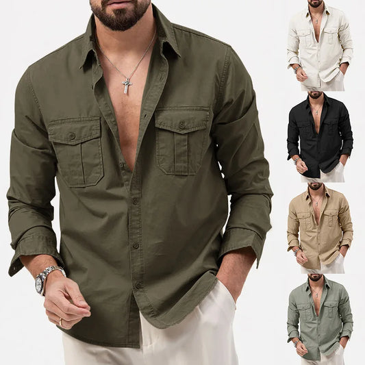 Men Shirt Mens Business Casual Shirts 2026 New Arrival Men Famous Brand Clothing Army Green Long Sleeve Camisa Masculina