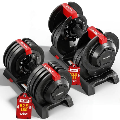 Adjustable Dumbbell Set, 52.5/90 lbs Adjustable Weights Dumbbells, Custom