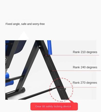 Heavy Duty Inversion Table with Headrest & Adjustable Protective Belt Back Stretcher Machine for Pain Relief Therapy